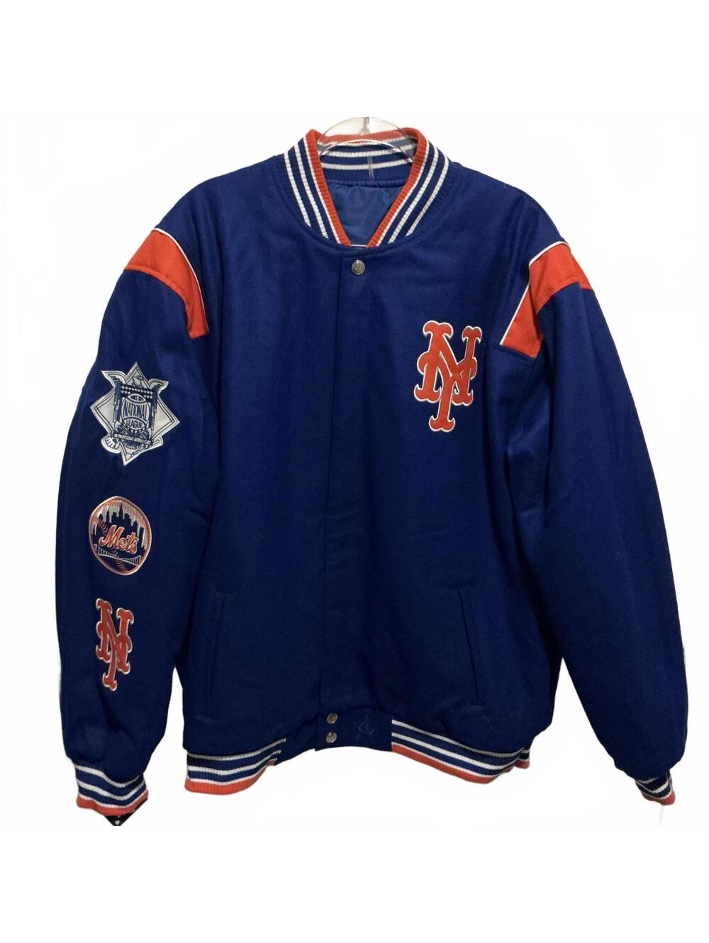 New York Mets Reversible Varsity Jacket Blue Orange MLB 2XL New $250